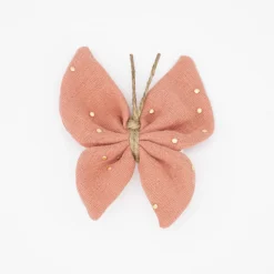 Pinza mariposa naranja terracota topos oro