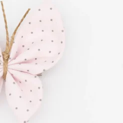 Pinza mariposa rosa claro topos