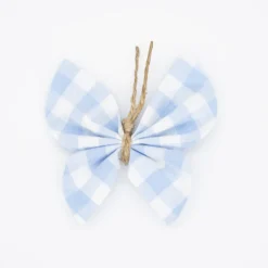 Pinza mariposa vichy azul celeste
