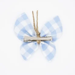 Pinza mariposa vichy azul celeste