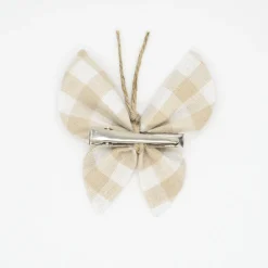 Pinza mariposa vichy beige