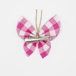 Pinza mariposa Vichy Fucsia