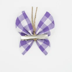 Pinza mariposa vichy morado