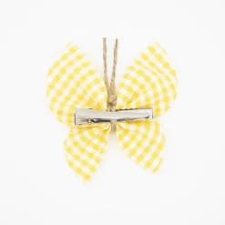 Pinza mariposa vichy pequeño amarillo
