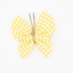 Pinza mariposa vichy pequeño amarillo