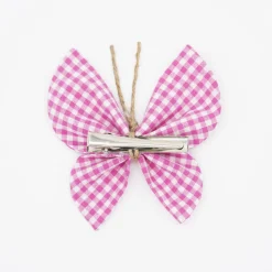 Pinza mariposa vichy pequeño fucsia