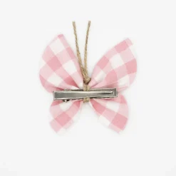 Pinza mariposa vichy rosa