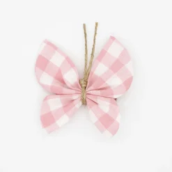 Pinza mariposa vichy rosa